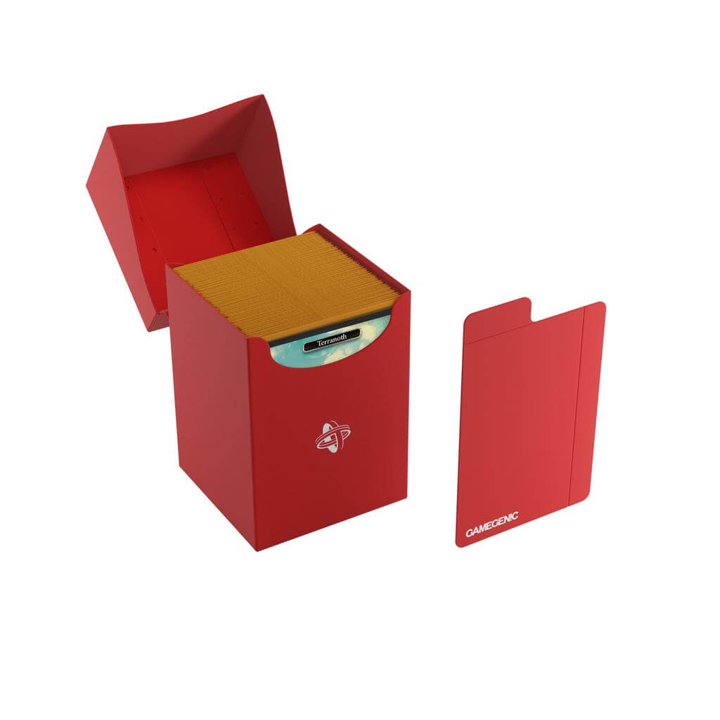 Accessoires Rode, casual deckbox die geschikt is voor het beschermen en opbergen van maximaal 100 kaarten met dubbele sleeves.