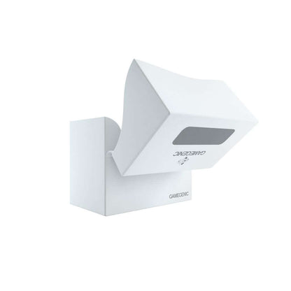 Accessoires Witte, casual sideloading deckbox die geschikt is voor het beschermen en opbergen van maximaal 80 kaarten met dubbele sleeves.
