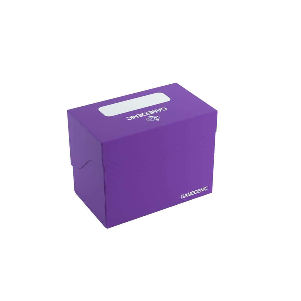 Accessoires Paarse, casual sideloading deckbox die geschikt is voor het beschermen en opbergen van maximaal 80 kaarten met dubbele sleeves.