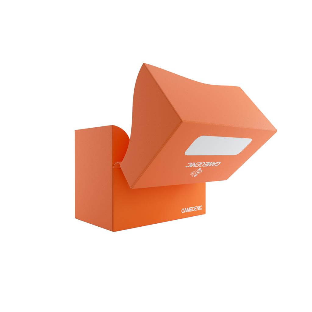 Accessoires Oranje, casual sideloading deckbox die geschikt is voor het beschermen en opbergen van maximaal 80 kaarten met dubbele sleeves.