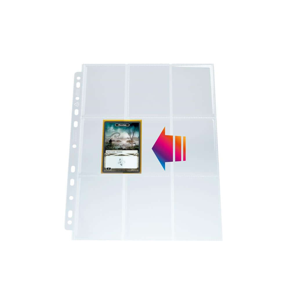 Accessoires Hoogwaardige 9-pocket pagina's, gemaakt van extra helder polypropyleen. Deze display bevat 50 sideloading pagina's.