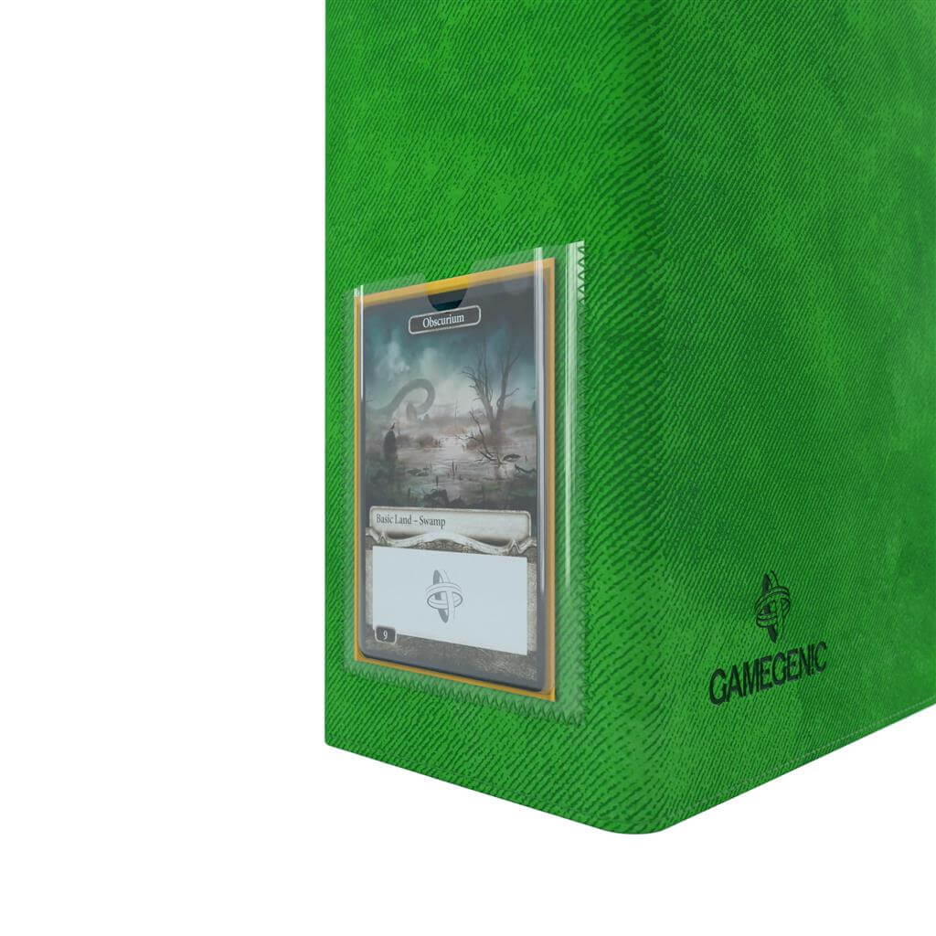 Accessoires Groene ringbandmap met 3 sterke ringen voor zowel 18-pocket als 9-pocket pagina's.